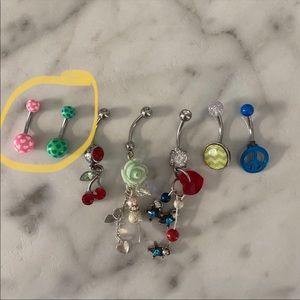 2 belly button rings